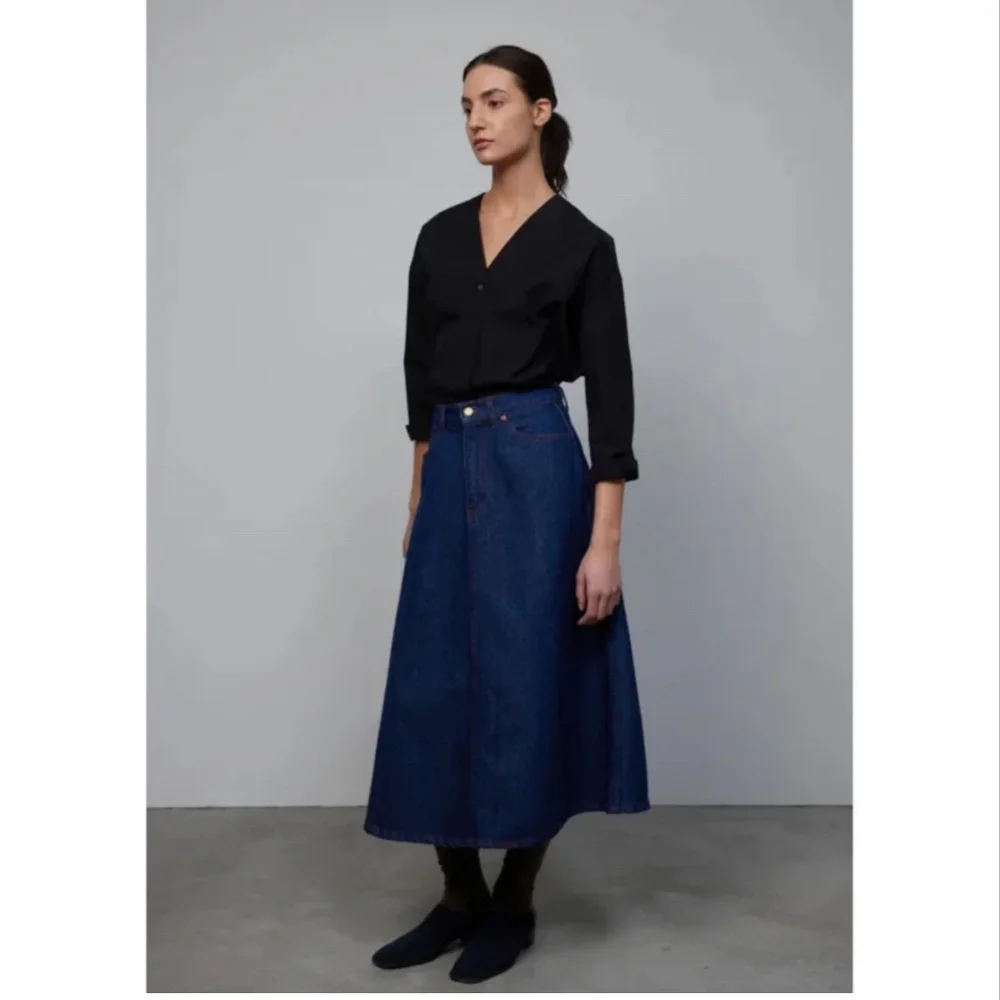B Sides Simone skirt in Rinse Indigo - Picture 7 of 11
